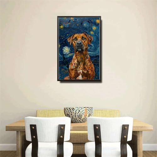 Metal Sign Vintage Tin Sign Rhodesian Ridgeback Starry Night Ridgeback Majestic Ridgeback in A Night Sky for Home Safari and Seasonal Displays Waterproof Aluminum 8×12 Inches with Metal Frame - Image 4
