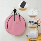 24 Inch Round Storage Bag 2 Pack,Minimalist Solid Pure Pink Waterproof Wreath Storage Container with Handles&Zipper Unadorned Single Color Art Closet Organizer Bags Garland Box - Image 5