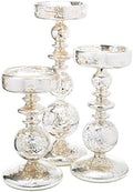 Richland Pillar Candle Holders Unique Mercury Bubble Set of 3 by Richland