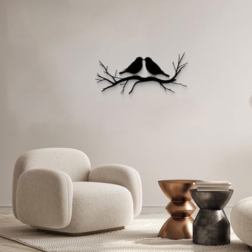 GlintHome Black Metal Wall Art Bird on Tree Branch Silhouette Bird Art Decor for Living Room Garden Bedroom Office Home Wall Decor - Image 3