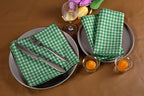 Native Fab Green Gingham Easter Cloth Napkins Set of 12-100% Cotton Mini Checkered (16"x16") Spring Dinner Napkins - Soft, Absorbent Table Decor - Washable Reusable Bulk Fabric Napkins, Grass Green - Image 2