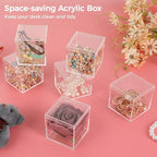 40 Pcs Acrylic Boxes - Clear Small Square Display Boxes, 2.2 x 2.2 x 2.2 in, With Lids for Candy, Pill, Earring, Jewelry, Tiny Beads - Image 4