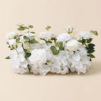 18inch Aisle Flower Garland Centerpieces, White Rose and Hydrangea, Artificial Flowers for Wedding Arch, Backdrop, Reception Table Decor - Floral Runner for Ceremony Pathway & Bridal Suite by Unknown