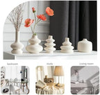 JOJUNO White Bud Vases, Small Ceramic Vase Set of 5 Modern Home Decor - Image 2