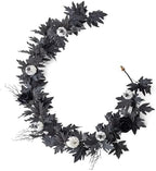 MISSPIN 6FT Black Maples Leaf Garland, Halloween Fall Leaf Garland Artificial Hanging Black Maple Autumn Vine Fall Decor Maple Thanksgiving Halloween Home Decor - Image 7