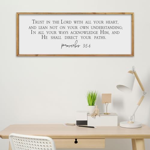 comurdyo Trust in the Lord With All Thine Heart Wall Decor 32"×12" Wood - Image 5