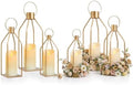 Elegant Gold Decorative Lanterns Set of 6-19/16/13 Inch by kehail