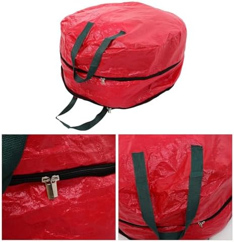 Hemobllo Christmas Wreath Storage Bag Pe Double Layer, with Handles - Image 5
