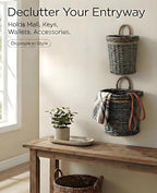 AceList 2-Pack Woven Wicker Wall Hanging Baskets, Grey Willow Wall Pocket Decor for Faux Florals & Storage - Two sizes Nesting Farmhouse Baskets for Entryway, Living Room & Door - Image 5