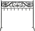 Red Co. 38” Snowflake Scroll Metal Freestanding Christmas Stocking Holder Stand with 8 Hooks, Black - Image 2