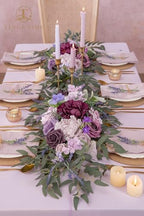 TINGE TIME Flower Garlands, 2 PCS Artificial Eucalyptus Garlands, Handcraft Artificial Rose Garland for Arch Wedding Sweetheart Table Ceremony Backdrop Decorations for Home (Lavender) - Image 5