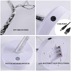 PXBNIUYA 108 LED Sparkly Fairy Tree Lamp, Warm White, Remote Control, USB/Battery, 8 Modes, DIY Bonsai Decor, Festival Decoration Light - Image 6