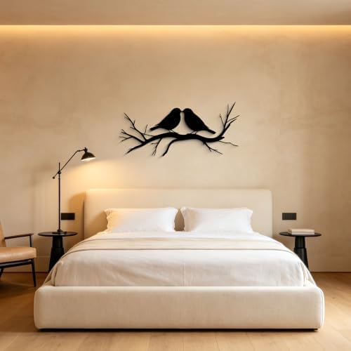 GlintHome Black Metal Wall Art Bird on Tree Branch Silhouette Bird Art Decor for Living Room Garden Bedroom Office Home Wall Decor - Image 3