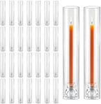 30 Pack Glass Hurricane Candle Holders 12.6" Open Ended Candlestick Tubes by Novyxis