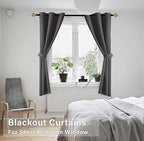 KOUFALL 48 Inch Long Black Out Curtains, Blackout Short Window Curtains 48 Inch Length for Bedroom Bathroom 2 Panels Set, Dark Grey - Image 4
