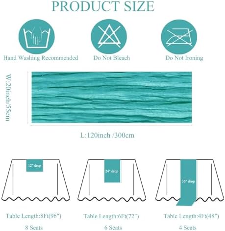 12Pack Teal Green Cheesecloth Table Runner 20x120 inch Gauze Table Runner - Image 3