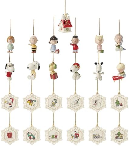 Lenox Peanuts Advent Calendar, 25-Piece Christmas Ornament Set by Lenox