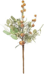 Vickerman 20" Artificial Winter Cedar Spray with Pinecone, Eucalyptus, and Brown Jingle Bells 2/Bag. by Unknown