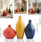 Colorful Ceramic Vase Set, Small Burnt Orange Blue Yellow Vases Home Decor,Fall Décor Modern Farmhouse Vases for Home Decor, Organic Decor Accents for Living Room, Table, Shelf, Entryway,Set of 3 - Image 2