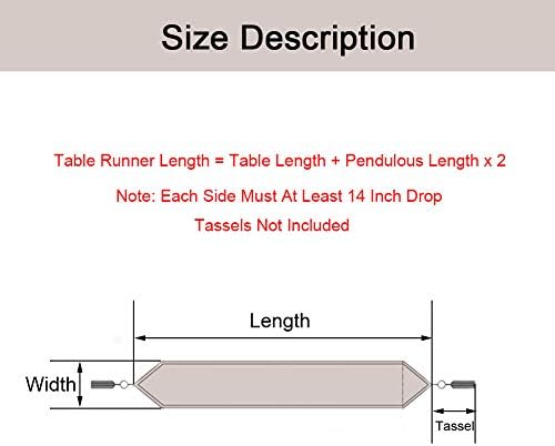 vctops Vintage Luxury Jacquard Damask Floral Table Runners Tea Table Decoration with Multi-Tassels 13"x77" Coffee - Image 6
