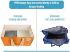 VENO 4 Pack Heavy Duty Moving Bags, Extra Large Storage Bags with Reinforced Handles & Strong Zippers, Foldable & Reusable Moving Box Alternative for Clothes & Dorm Storage - Image 4