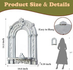 2 Set Vintage Candle Wall Sconce for Home Decor Living Room Bedroom Office Wood Antique Mirrored Victorian Mounted Candlestick Wall Holder Relief Hanging Decor -Silver 11.8in - Image 5