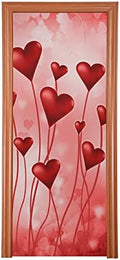 Qilmy Valentine's Day Love Heart Door Cover Washable High Elastic Fabric Waterproof Front Festive Door Cover for Home, Indoor Outdoor Party Decoration,35 x 79 Inch by Qilmy
