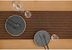 Solino Home 100% Linen Table Runner, 14 x 144 in, Pumpkin and Black Striped - Image 3
