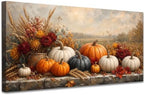 WAXWHELK Pumpkin Fall Canvas Wall Art, Autumn Thanksgiving Harvest Painting Pictures Rustic Farmhouse Artwork for Kitchen Living Room Bedroom Home Decor (30"x60") by Unknown