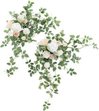 Ling's moment 2 Pack White Floral Garland Wedding Arch Flowers by LingsMoment