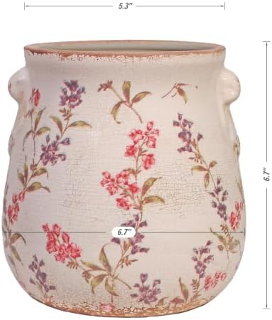 French Country Ceramic Plant Pot & Kitchen Utensil Holder for Countertop - Image 3