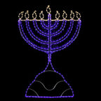 Northlight LED Lighted Hanukkah Rope Light Menorah 4.5' Blue/Clear Lights - Image 4