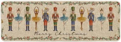Artoid Mode Watercolor Nutcrackers Merry Christmas Welcome Decorative Doormat, Seasonal Winter Low-Profile Rug Runner Mat for Indoor Outdoor 24x72 Inch by ArtoidMode