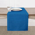 Solino Home 100% Pure Linen Table Runner Indigo Blue Hemstitch, 14 x 144 in by SolinoHome