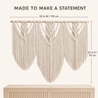 oiikain Large Macrame Wall Hanging, Boho Tapestry Wall Decor, 43 x 32 Inch - Image 2