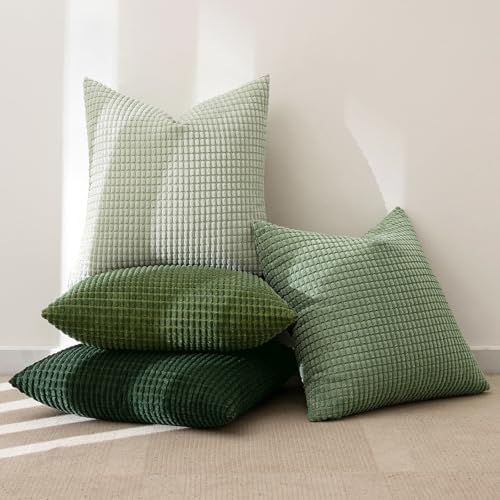 MIULEE Boho Decorative Pillow Covers 20x20 Inch Set of 4 Forest Green - Image 5