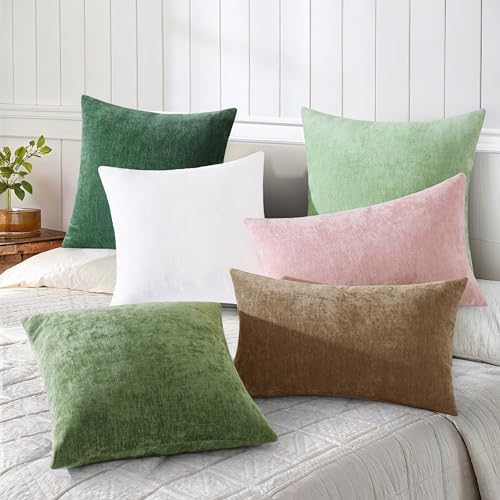 decorUhome Soft Chenille Brown Throw Pillow Covers 26X26 Set of 2 - Image 6