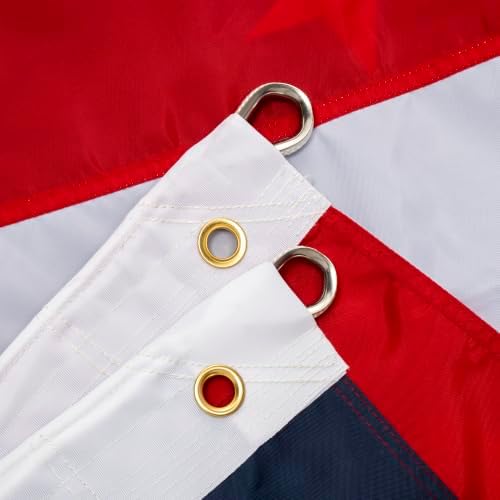 SYII American Flag 12x18 Ft TearProof Series for Outside, Heavy Duty Tough Spun All Weather US Flag for High Wind, Embroidered Stars Sewn Stripes and Brass Grommets - Image 4