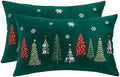 16x26 Pillow Covers Set of 2 Christmas Trees Embroidery Decor by Tosleo