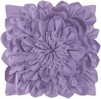 OiseauVoler 3D Flower Throw Pillow Covers 18 x 18 Inch Purple by OiseauVoler