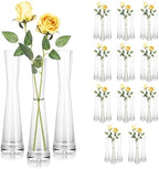 Hewory Glass Bud Vases for Centerpieces Set of 36, Handmade Modern Clear Small Skinny Decorative Single Flower Vase, Minimalist Slim Floral Vase for Home Wedding Party Events Table Decor, 9.64" by Hewory