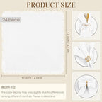 TURSTIN 24 Pieces Cotton Linen Cloth Napkin Handmade Cloth Napkin with Fringe 17 x 17 Inch Soft Cloth Dinner Wedding Napkin Square Rustic Fringe Table Napkin for Parties, Weddings, Ivory White - Image 2