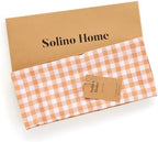 Solino Home 100% Pure Linen Table Runner Apricot, Gingham Check 14 x 108 in - Image 5
