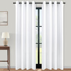 KOUFALL Closet Curtains for Bedroom Closet Door,95 Inch Long Open Grommet 60-70% Blackout Privacy Thermal Door Divider Curtain for Doorway Hallway,94 95 in Length,White by KOUFALL