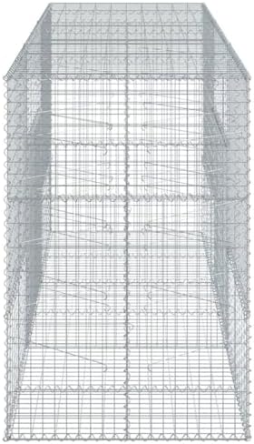 vidaXL Gabion Basket with Cover 118.1"x39.4"x59.1" Galvanized Iron - Image 6
