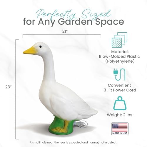 Union Products Light Up Goose Lawn & Garden Statue, 23 Inch Tall, Original - Image 4