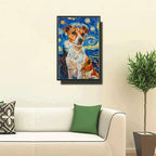 Metal Sign Vintage Tin Sign Jack Russell Starry Night Jack Playful Jack in A Celestial Sky for Home Garden and Seasonal Displays Corrosion Resistant Aluminum 6×8 Inches with Metal Frame - Image 2