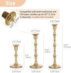 NUPTIO Gold Candlestick Holders for Centerpiece: Unique Taper Candleholders - Image 6