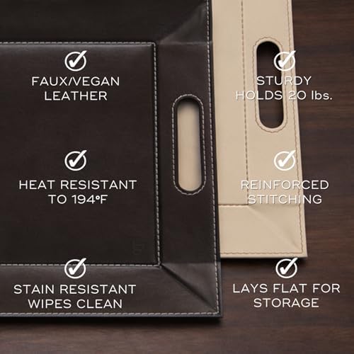 2-in-1 Serving Tray & Placemat | Faux Leather & Reversible - Image 6