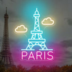 Paris Eiffel Tower Neon Sign for Bedroom Apartment and Cafe Wall Decor by mllusxg